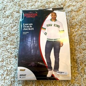 Lucas Track Jacket Stranger Things costume Adult Small and Camp Know Where Hat